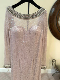 Terani Couture - Beaded Sheer Mesh Gown