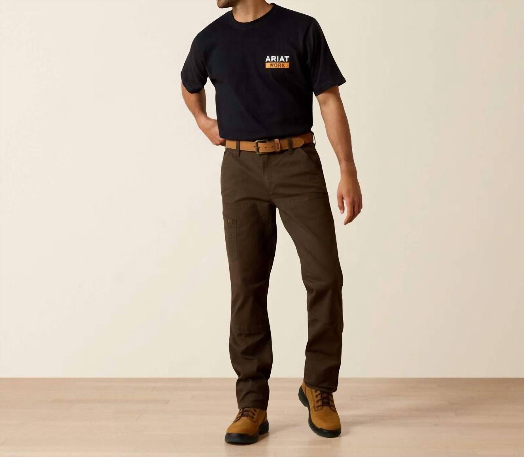 ARIAT Rebar M4 Low Rise Durastretch Made Tough Straight Leg Pants in wren - men's jeans