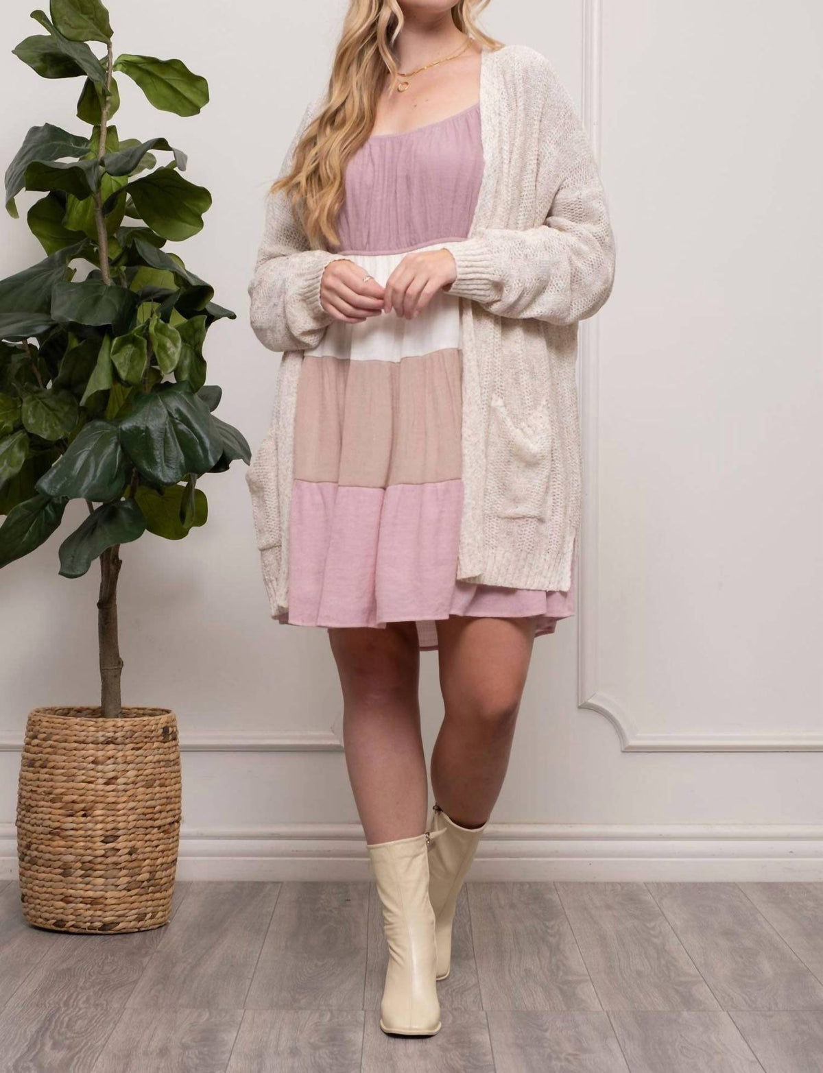 Blu Pepper - Cozy Pocket Knit Cardigan - Plus