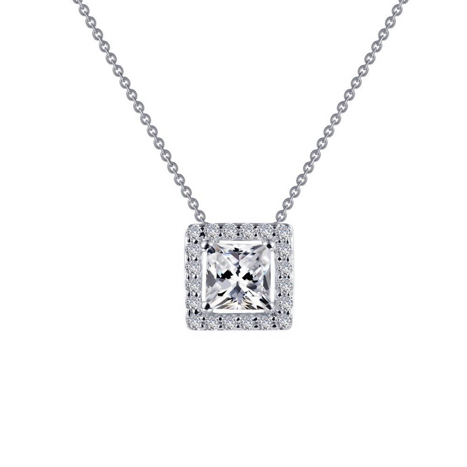 Lafonn - Women's Princess-cut Halo Necklace