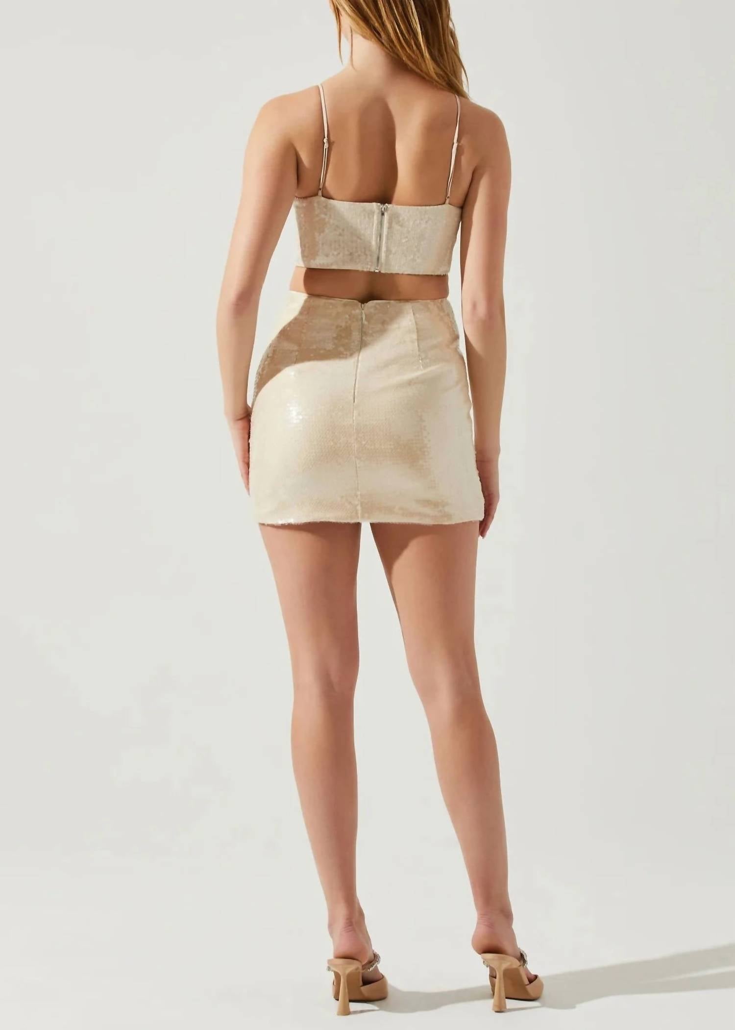 Astr - Lesia Sequin Mini Skirt