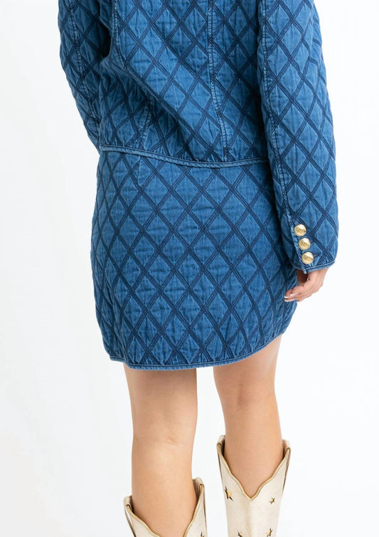 Karlie - Denim Stitch Novelty Skirt