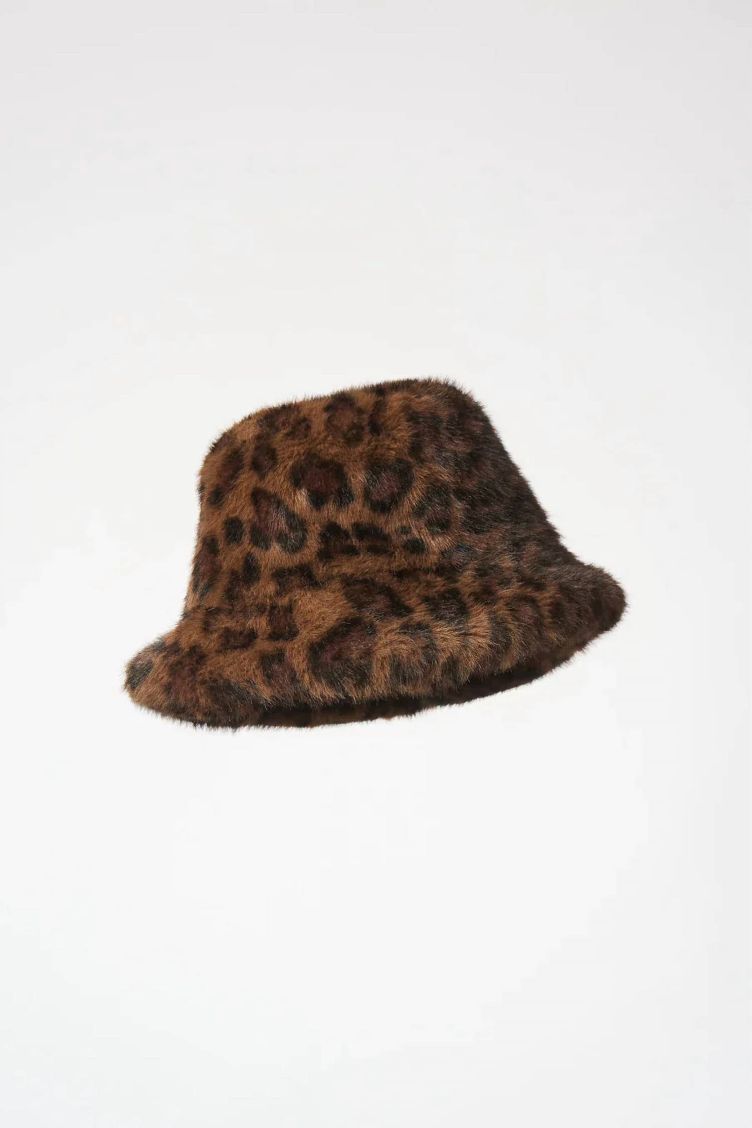 Joseph Ribkoff - Leopard Print Faux Fur Bucket Hat