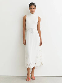 Reiss - Phoenix Knit Woven Midi Dress