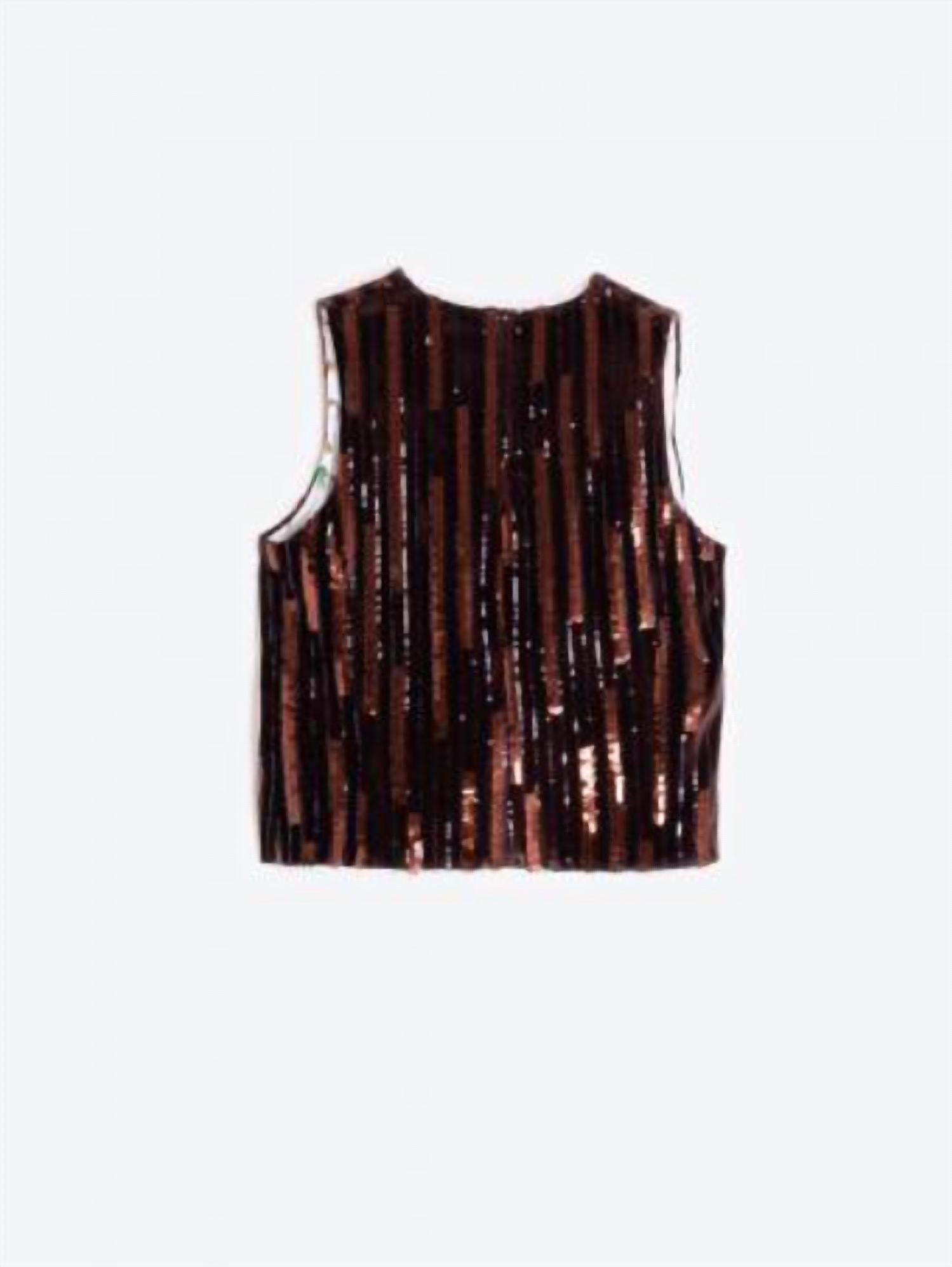 Vilagallo Sleeveless Sequin Vest in bronze - women's jacket - alternate view