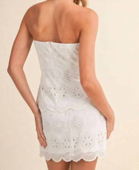 Mint Exclusives - Kyla Eyelet Tube Top Mini Skirt Set