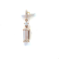 Aamiaa - 0.90 Carat Natural Diamond Emerald Cut Drop Pendant