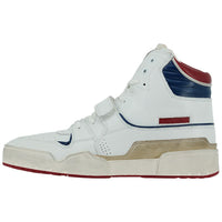 ISABEL MARANT Men's Trash Sneakers in white blue red - men's sneaker - detail view