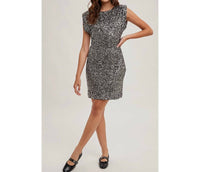 BluIvy Sequin Mini Dress in silver - women's dress - detail view