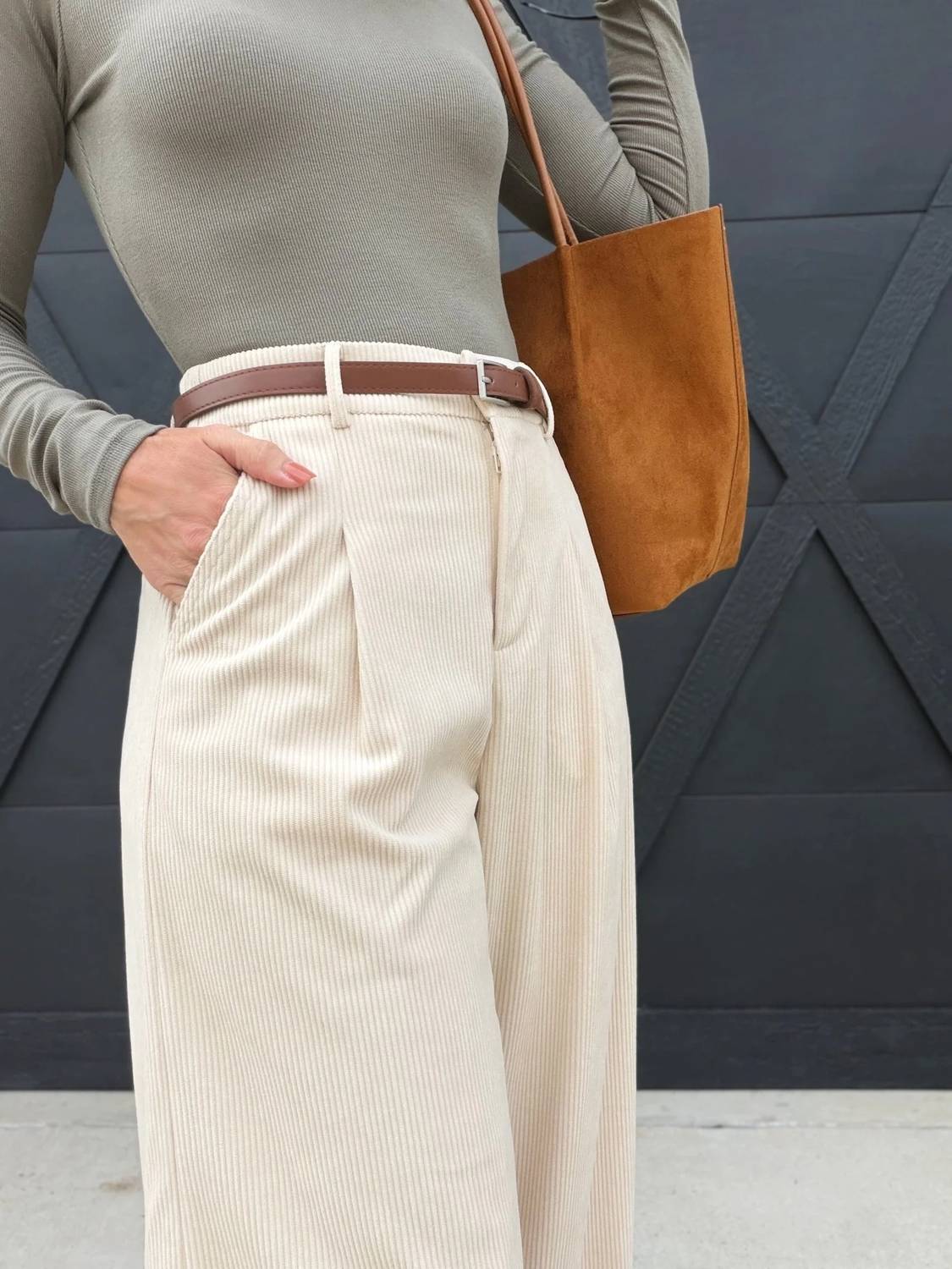 Sage The Label - Women's Foxglove Corduroy Belted Pants