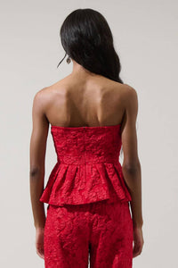 Sugarlips - Women's Arielle Jacquard Peplum Top