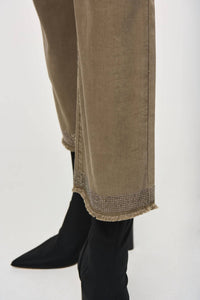 Joseph Ribkoff - Denim Straight Pants With Frayed Hem