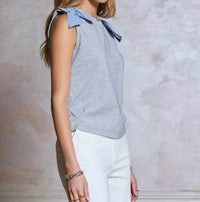 Current Air - Bow Shoulder Sleeveless Top