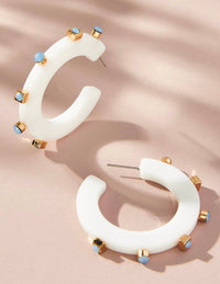 Smith & Co - Women's Large City Girl Jewel Hoop Earrings