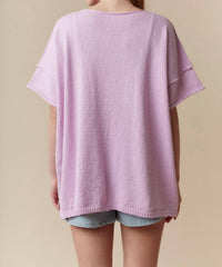 Fantastic Fawn - Lace Bow Short Sleeve Summer Sweater