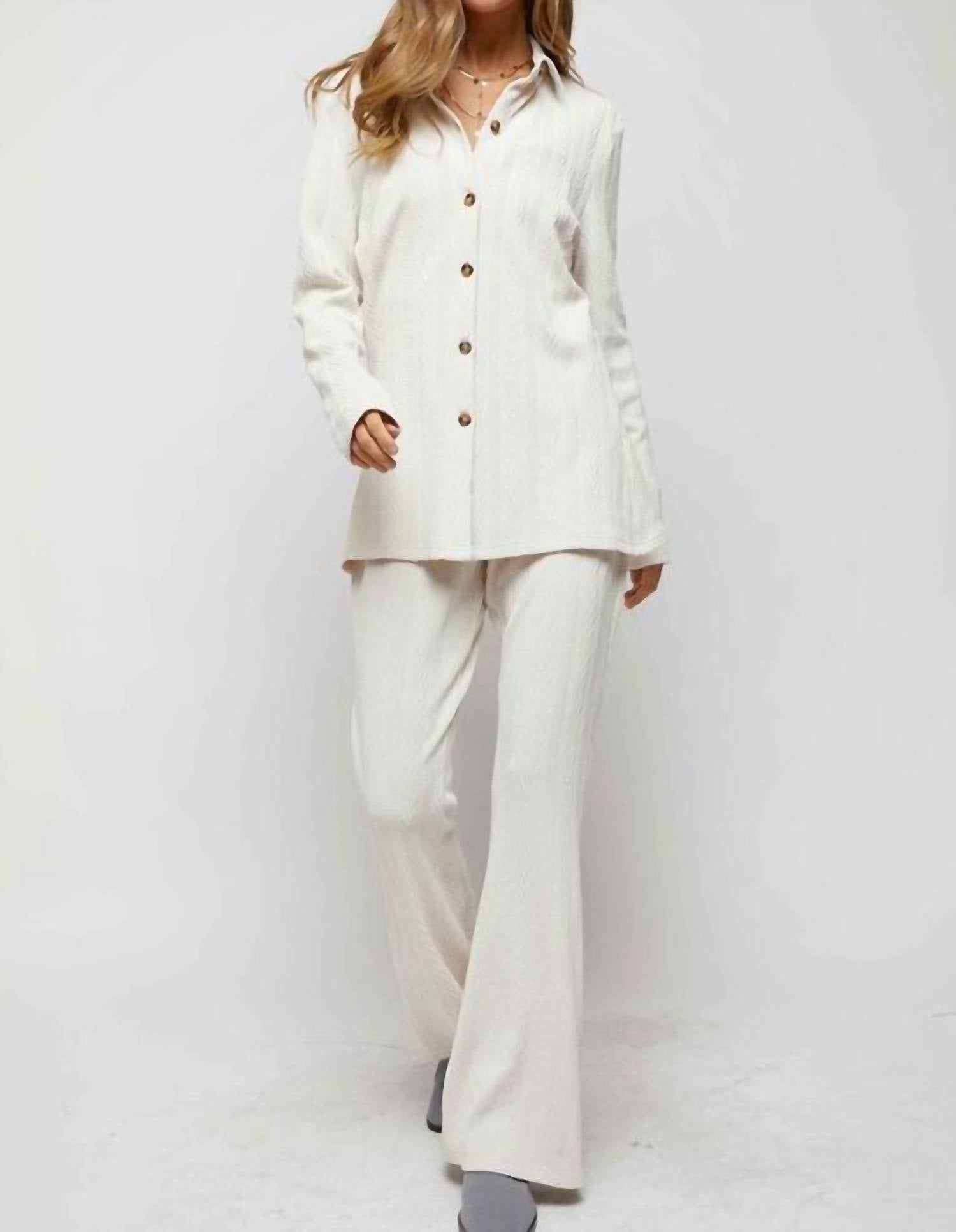 Davi & Dani - Solid Wide Leg Pants