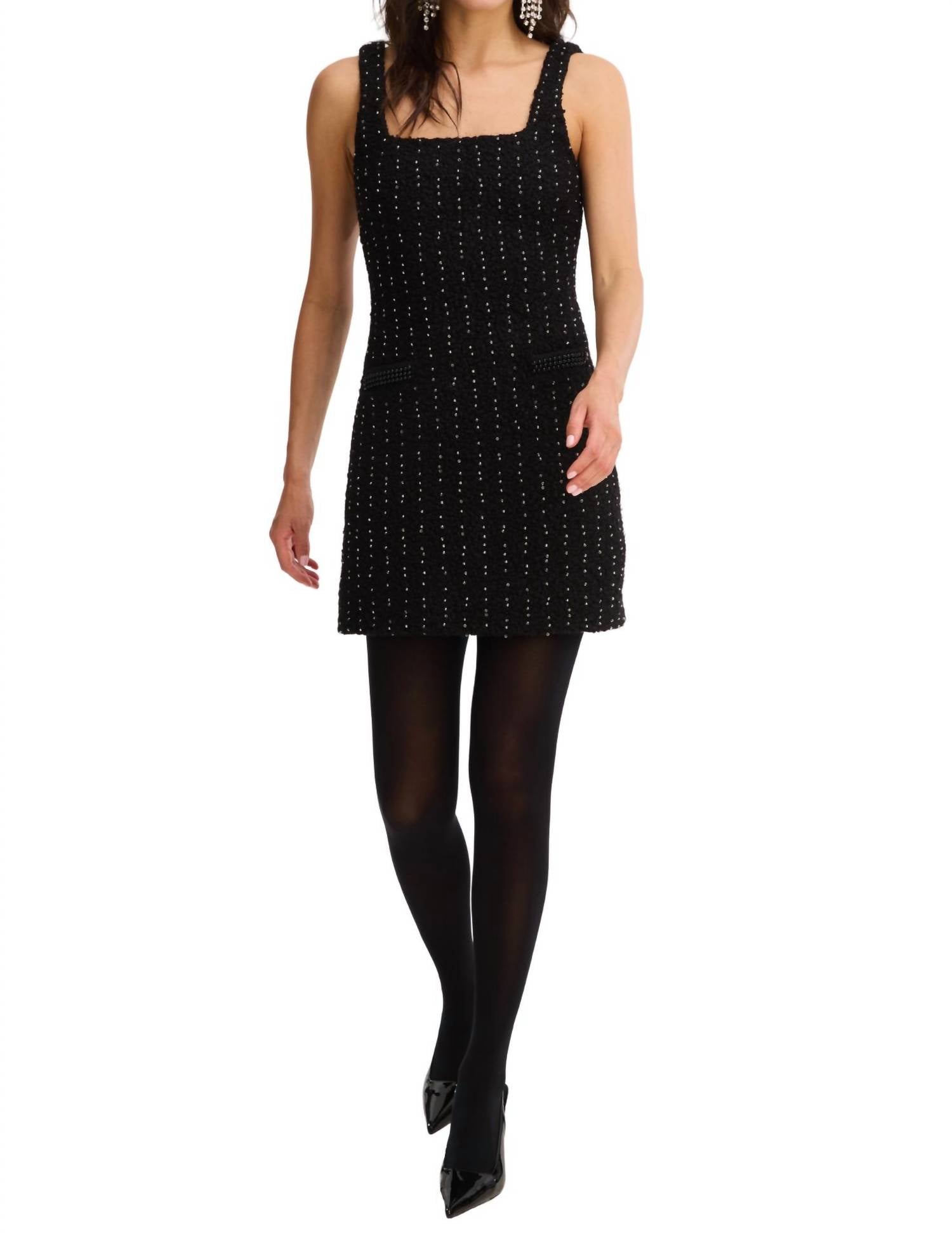ALLISON NEW YORK BEADED EMERY DRESS in black - women's dress - view 4