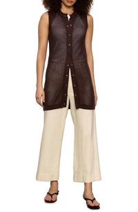 Sanctuary - Women's Long Openwork Vest