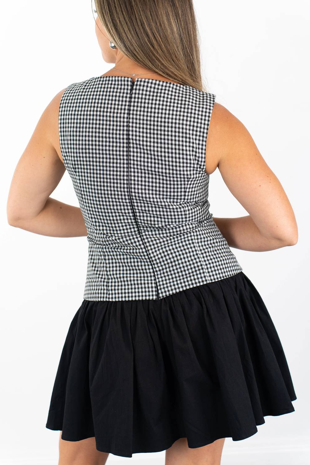 Olivaceous - Angie Gingham Mini Dress