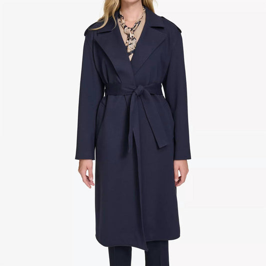 Tommy Hilfiger - Ponte Belted Long-sleeve Trench Coat