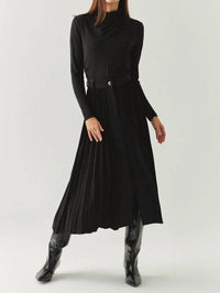 Exquise - Florence Mixed Material Denim Skirt
