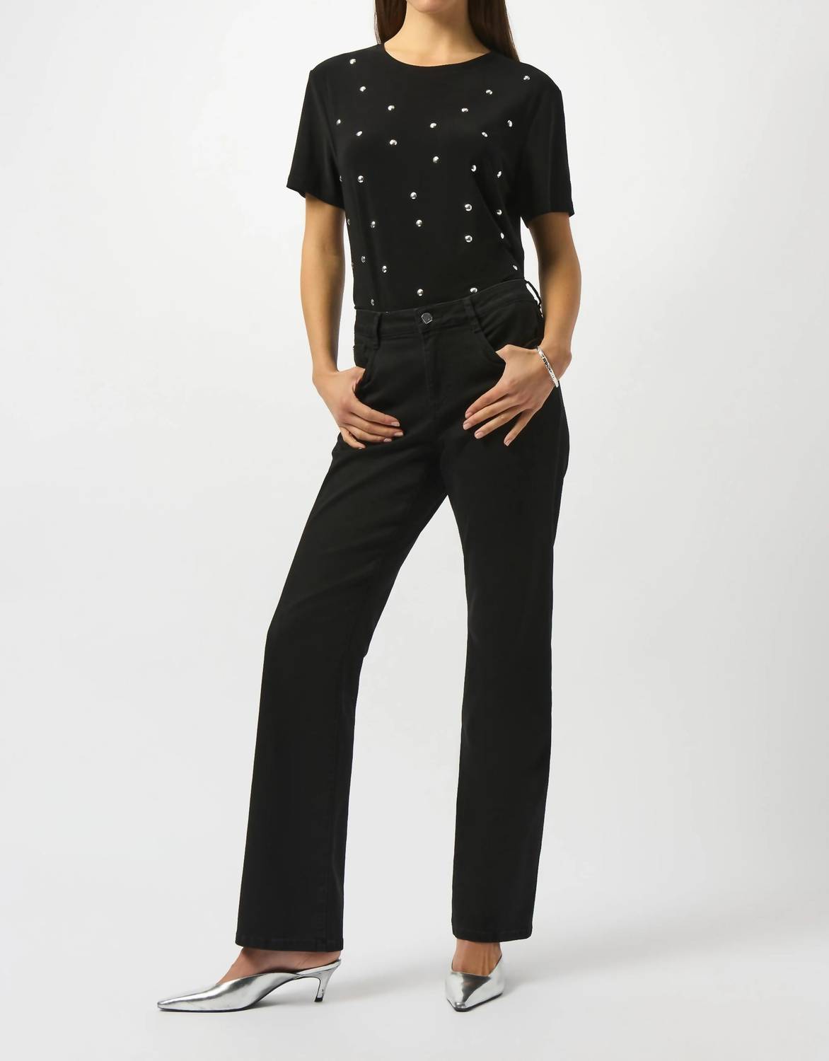 Joseph Ribkoff Brooke Classic Bootcut Stretch Jeans in black - women's jeans - alternate view