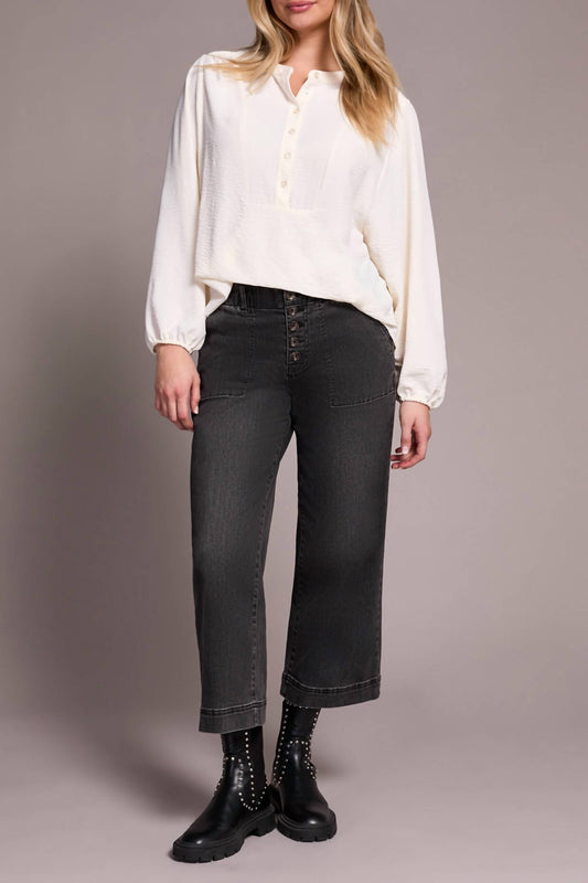 Tribal - LONG SLEEVE BLOUSE WITH FOLDED HEM