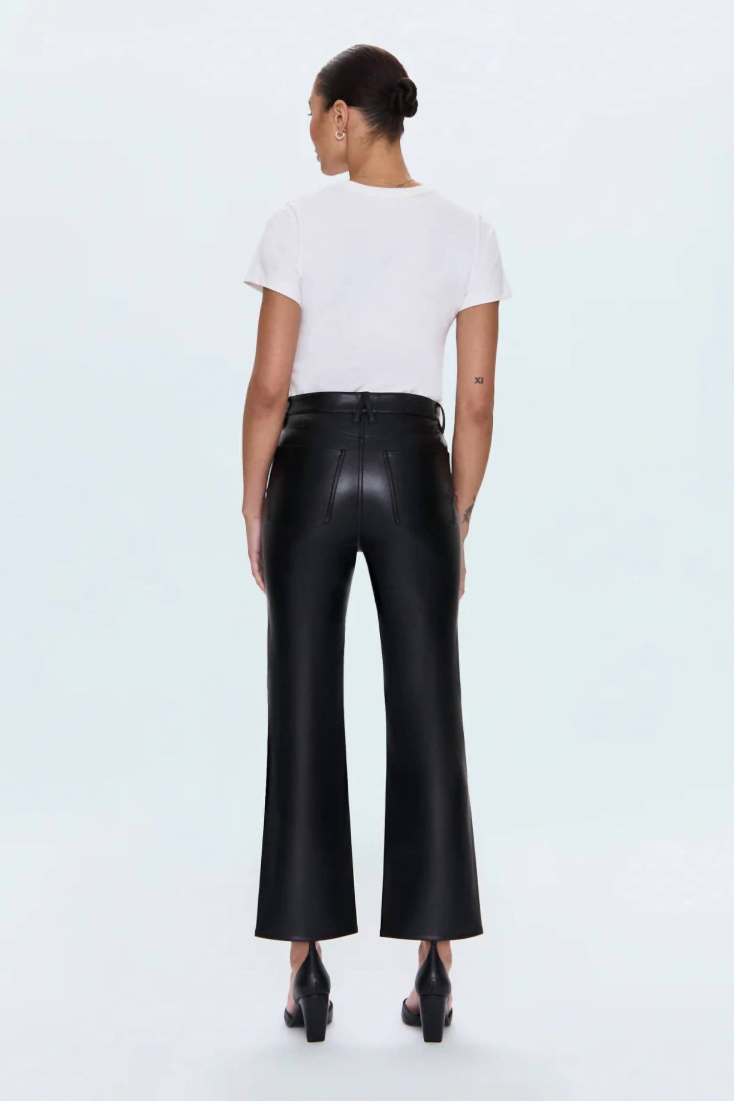 PISTOLA Ally Leather Pants in onyx - women's pants - alternate view