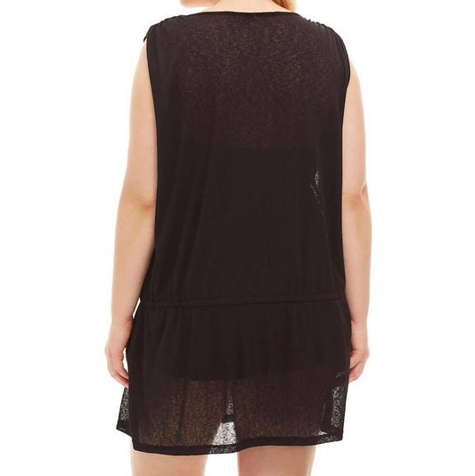 Always For Me - Plus Size Drawstring Tank Cover Up Dress