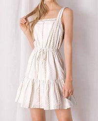 Striped and X Print Dress