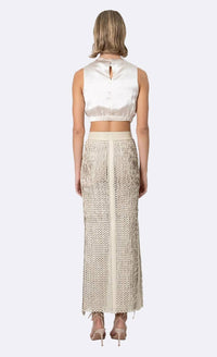 Nonchalant Label Karina Maxi Skirt in crema - women's skirt - detail view