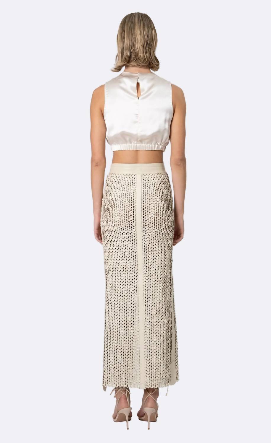 Nonchalant Label Karina Maxi Skirt in crema - women's skirt - detail view