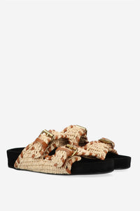 Isabel Marant - Women's Lennyo Leather-trimmed Raffia Sandals