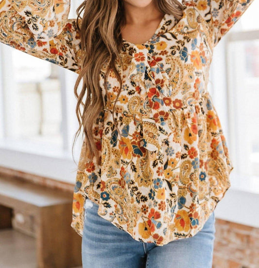 Liam & Company - Elaine floral boho blouse