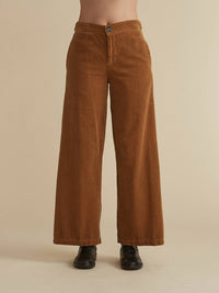 cut loose Lux Corduroy Wide Leg Zip Pant in brass - women's pants