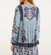 Farm Rio - Marcelle Crochet Buttons Pleated Blouse