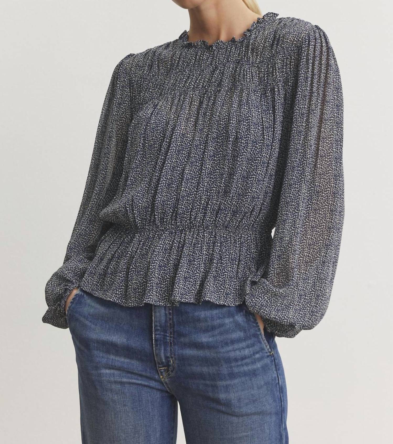 Velvet By Graham & Spencer - Blen Printed Pintuck Top