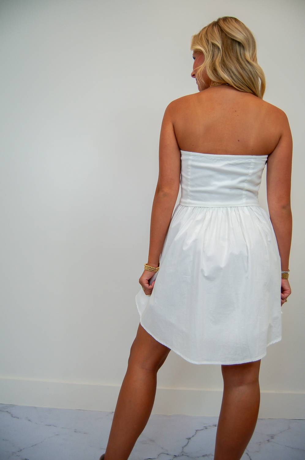 Baby Pink - Strapless Babydoll Corset Dress