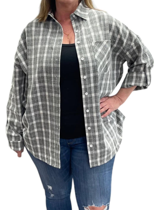 White Birch - Plaid Long Sleeve Button Up Shirt