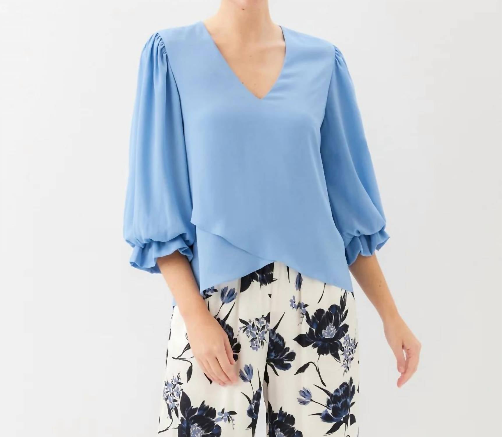 Karen Kane - Layered Sleeve Asymmetric Top