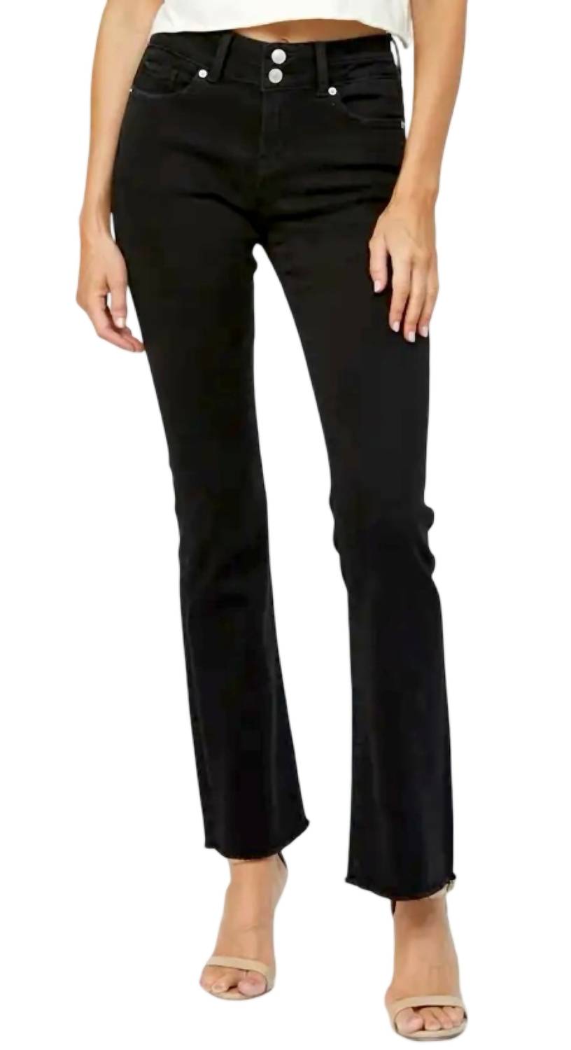 Mica Denim - Mid Rise Slim Boot Cut Jeans