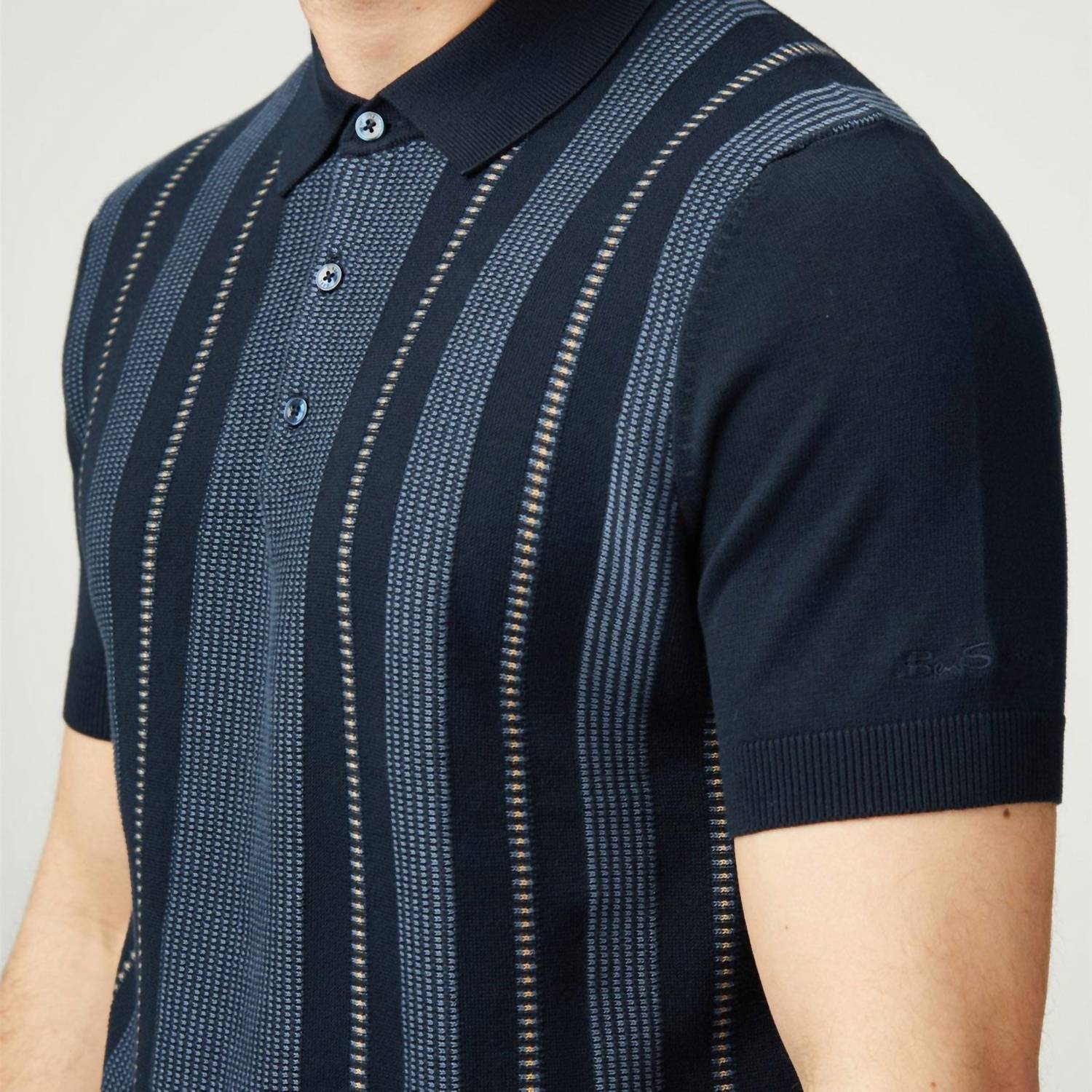 Ben Sherman - Birdseye Stripe Knitted Polo