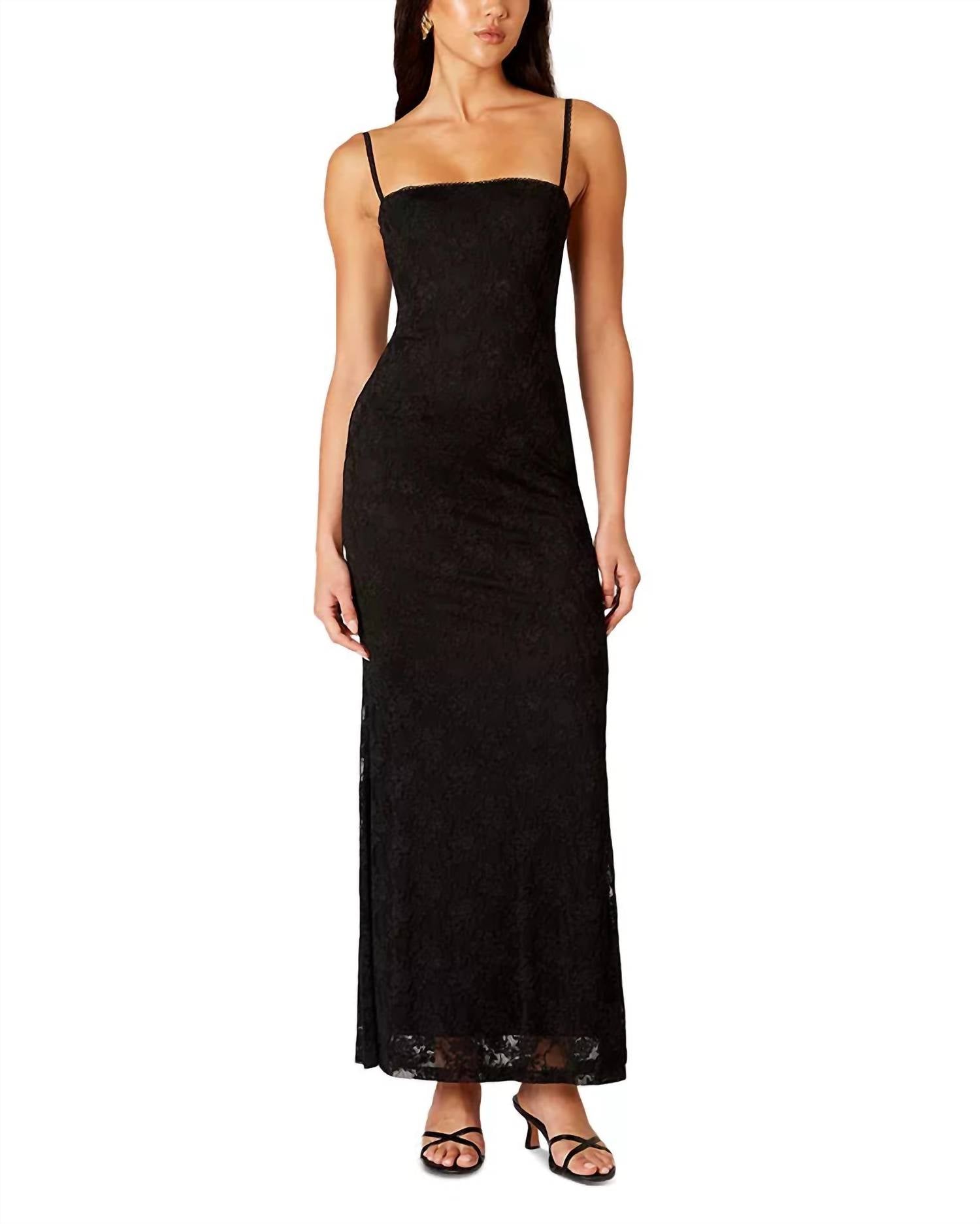 Nia - Vetiver Lace Maxi Dress
