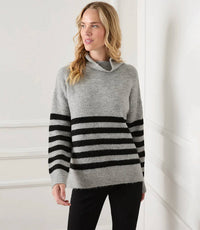 Karen Kane - Sloan Stripe Mockneck Sweater