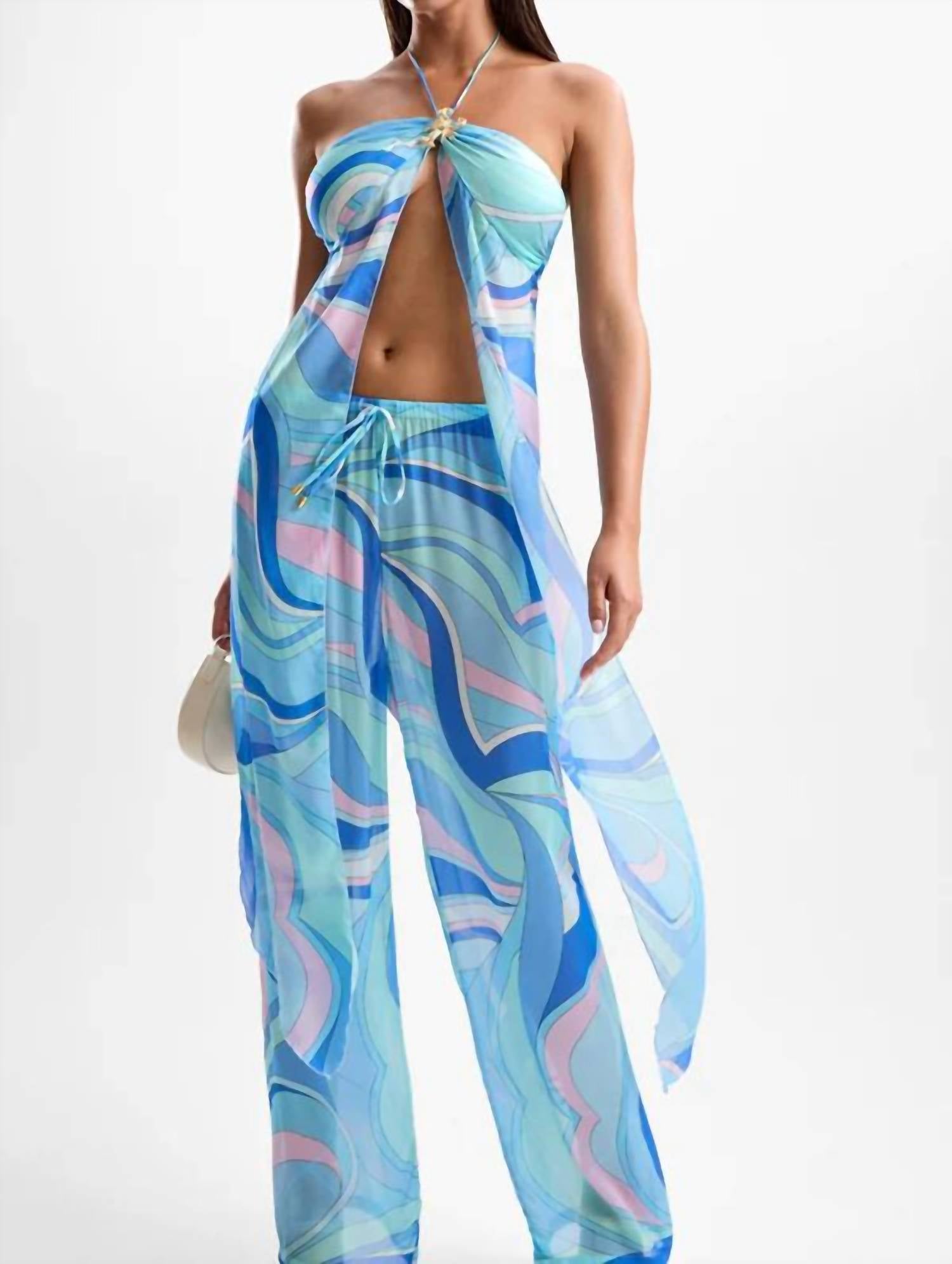 Cin Cin - Coral Lobster Drape Top