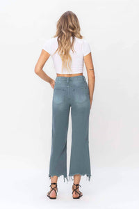 Vervet By Flying Monkey - 90's Vintage Super High Rise Crop Deconstructed Flare Jeans