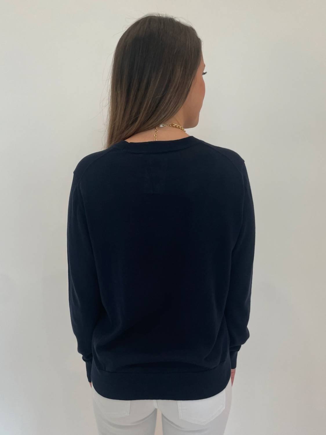 Elliott Lauren - Cotton Charm Crewneck Long Sleeves Sweater