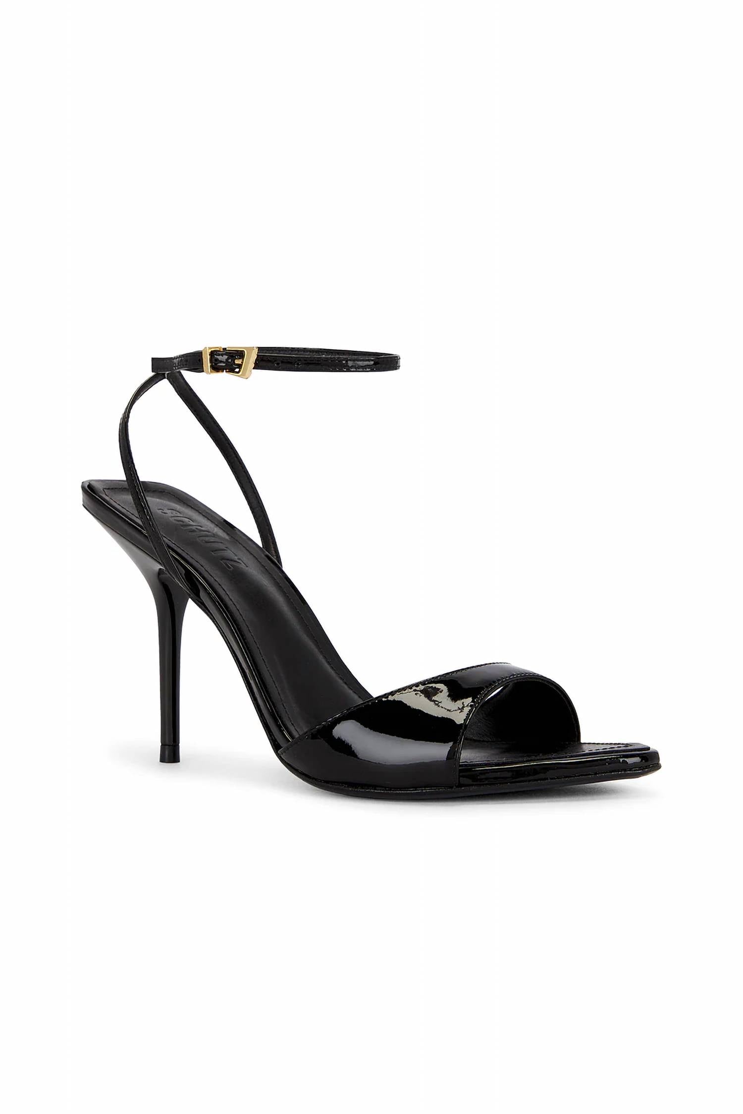SCHUTZ Women's Elodie Buckle Sandals in black - women's sandal - detail view