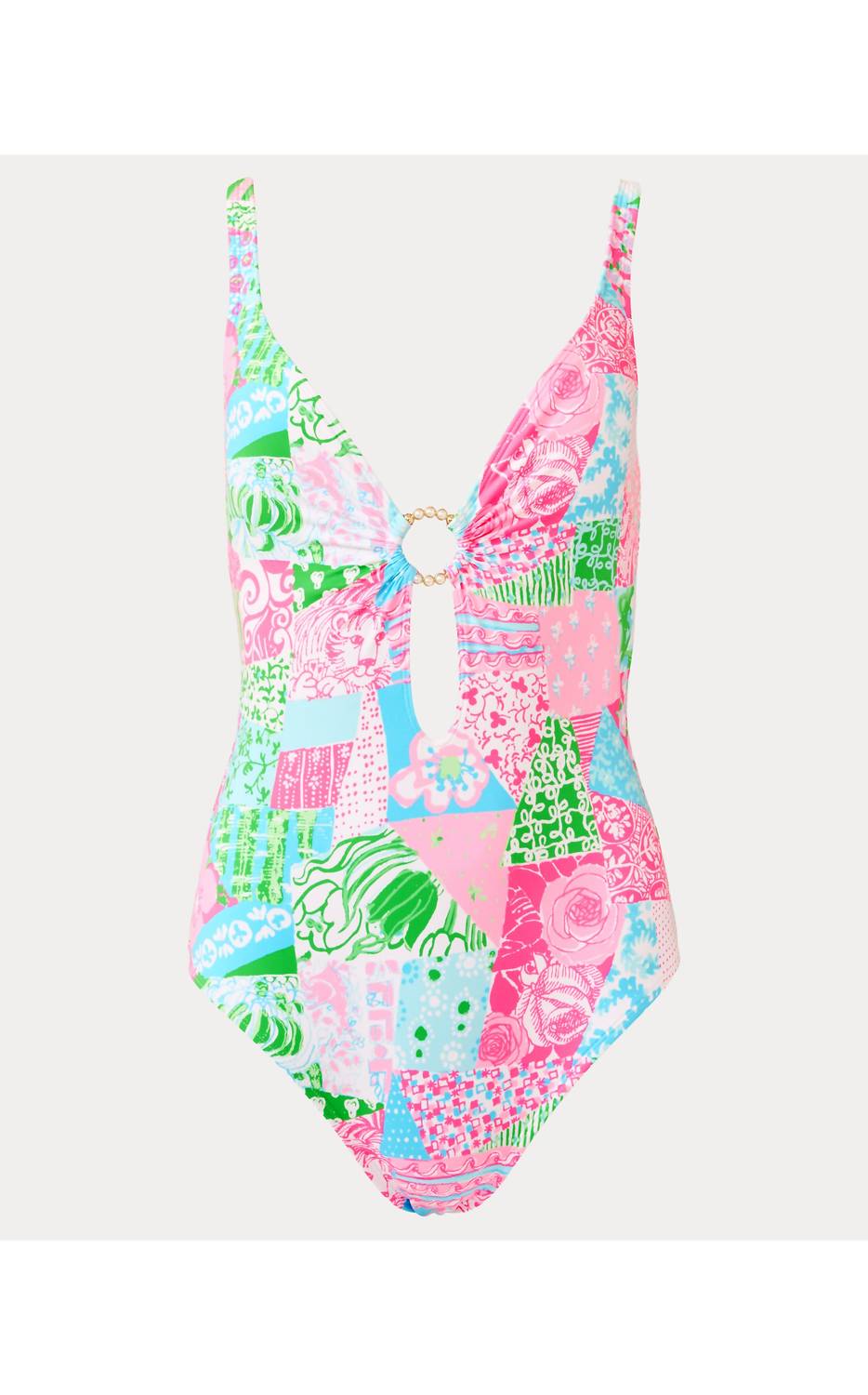 Lilly Pulitzer Ester One Piece Swimsuit in multi crazy quilt - women's swimwear - view 5