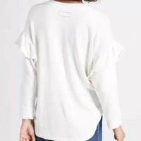 Current/Elliott - Ruffle Shoulder Long Sleeve Sweatshirt